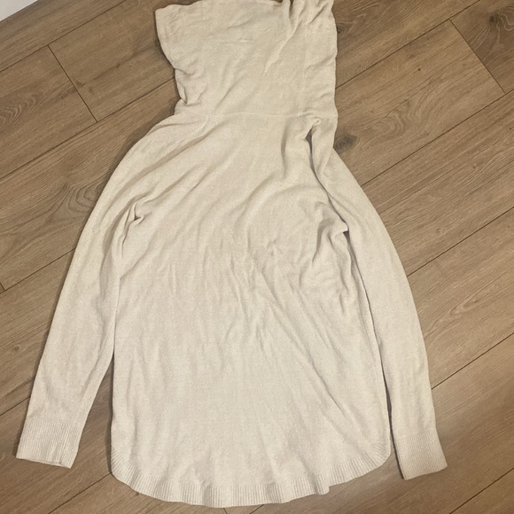 Barefoot Dreams Cozy Chic Coastal Cowl Neck Tunic Sweater - Sand Dune - Picture 9 of 11